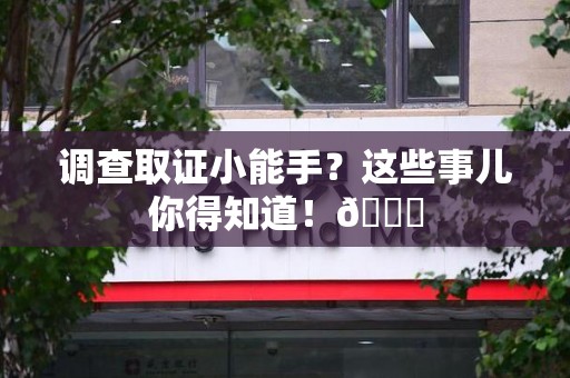 金门调查取证小能手？这些事儿你得知道！😎