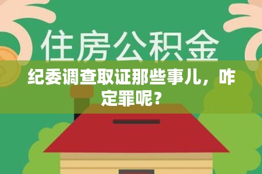 金门纪委调查取证那些事儿，咋定罪呢？