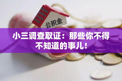 金门小三调查取证：那些你不得不知道的事儿！