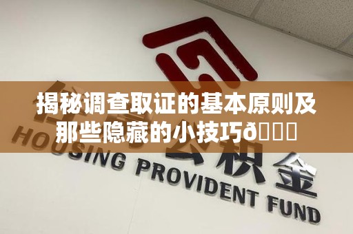 金门揭秘调查取证的基本原则及那些隐藏的小技巧😎