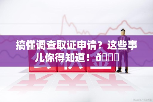 金门搞懂调查取证申请？这些事儿你得知道！😎