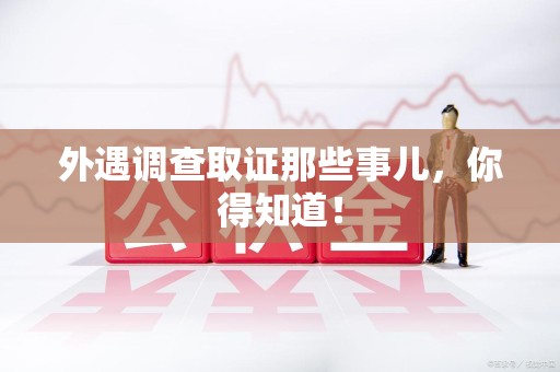 金门外遇调查取证那些事儿，你得知道！