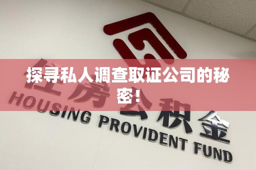 金门探寻私人调查取证公司的秘密！