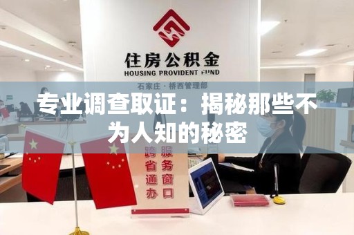 金门专业调查取证：揭秘那些不为人知的秘密