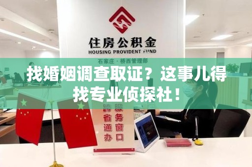 金门找婚姻调查取证？这事儿得找专业侦探社！