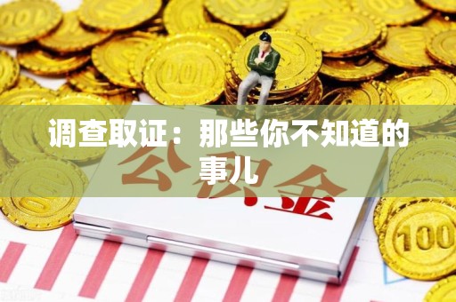 金门调查取证：那些你不知道的事儿