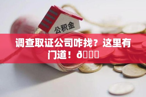 金门调查取证公司咋找？这里有门道！😎