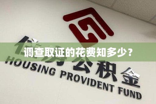 金门调查取证的花费知多少？